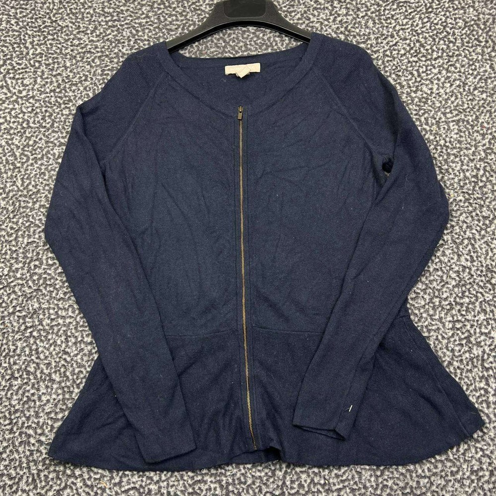 Banana Republic Sweater Women Large Blue Full‎ Zip Long Sleeve L